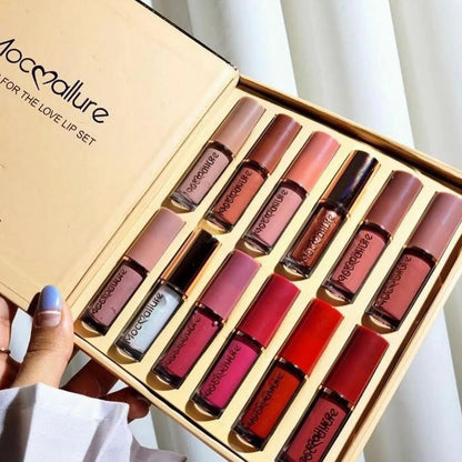 Matte Lip Gloss Set ( Pack of 12 ) Allow to open